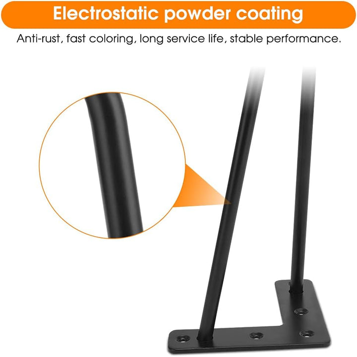 4er Set Hairpin Legs DIY Haarnadel Tischbeine Metall Möbelfüsse Möbelbein 2 Stangen Schreibtischbein