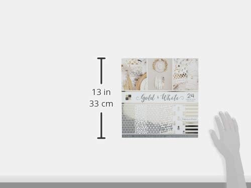 DCWV Karton 30,5 x 30,5 cm, Gold und Weiss