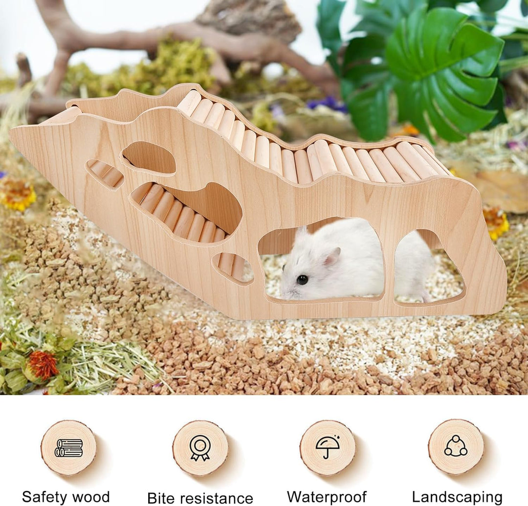 BYZESTY Hamster Haus, Hamster Haus aus Holz, Hamster Tunnel, Hamsterhaus Hamster Versteck, Watchbox