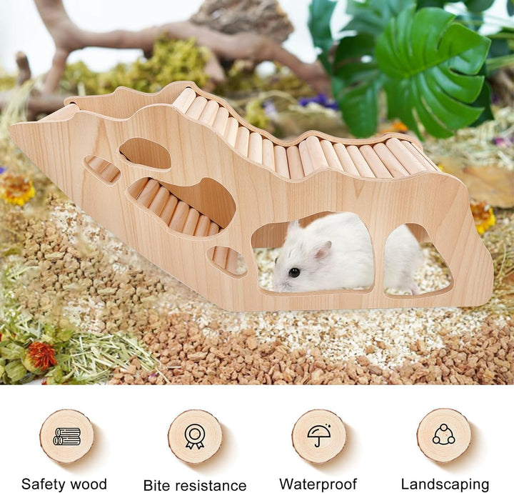BYZESTY Hamster Haus, Hamster Haus aus Holz, Hamster Tunnel, Hamsterhaus Hamster Versteck, Watchbox