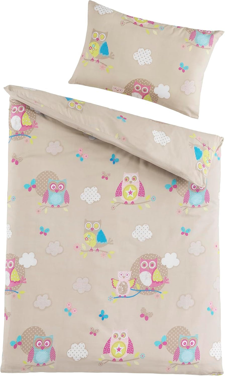Kinder Baby Bettwäsche Set für Mädchen und Jungen | 100x135 cm + 40x60 cm | 100% Baumwolle Renforcé