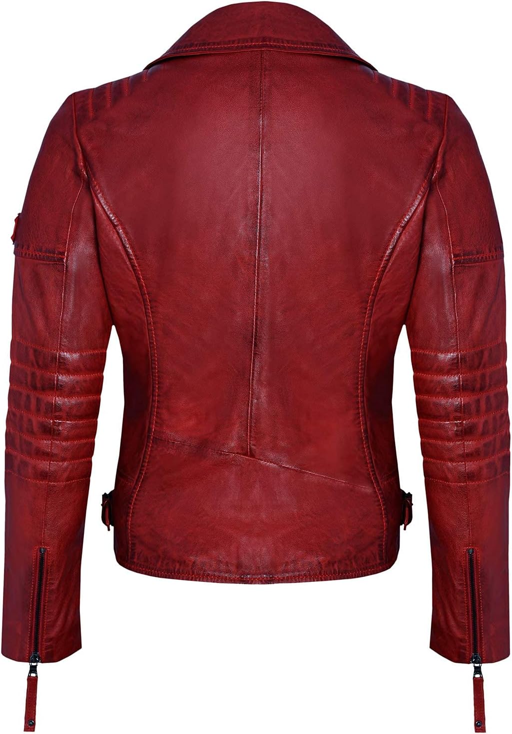 Blueorn Heeda Damen Lederjacke Übergangsjacke aus feinstem Lammnappa Leder - Modernen Bikerjacke Ech