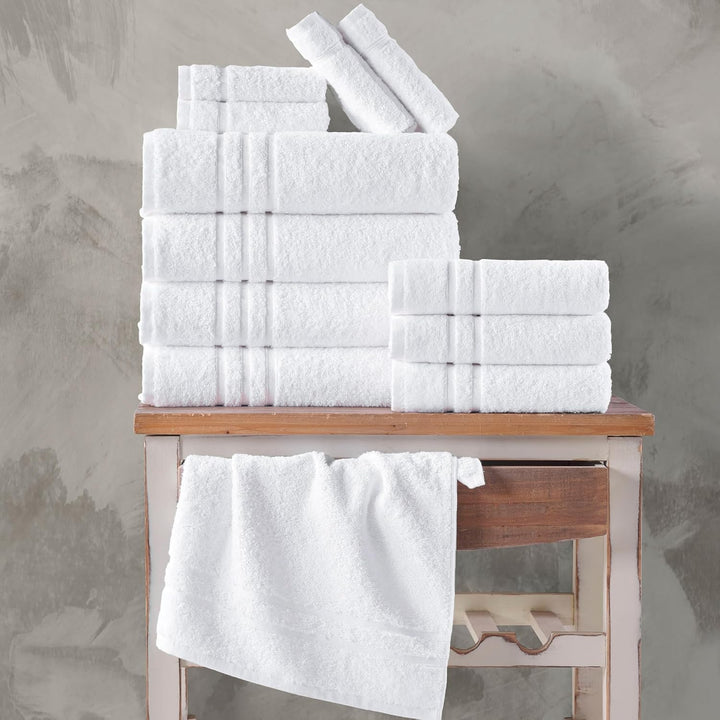 Hammam Linen Badetücher aus 100 % Baumwolle, weich und saugfähig, Premium-Qualität 4 Bath Towels Wei