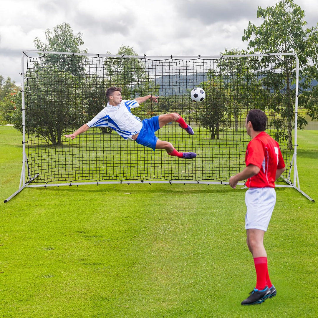 LIFEZEAL Fussball-Trainingsnetz, Rückprallnetz mit strapazierfähigem Netz, tragbares Fussballtor mit