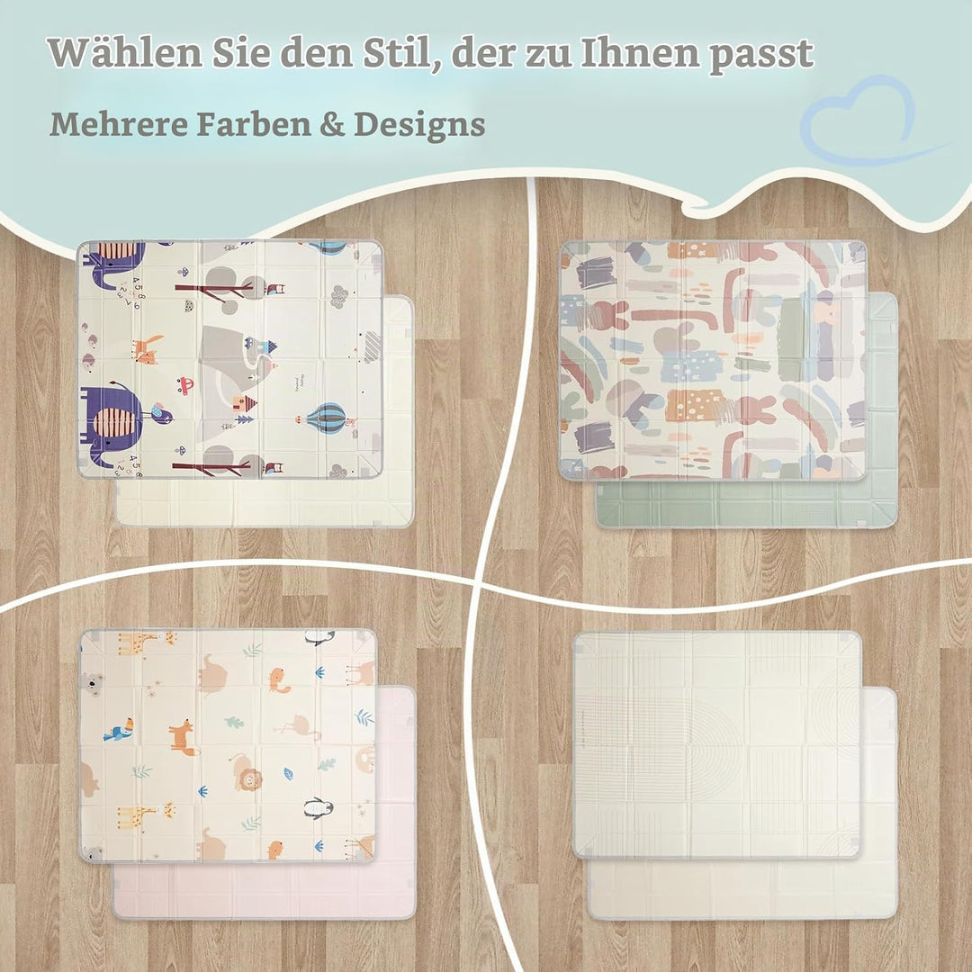 Faltbare Krabbelmatte Baby – Grosse Schaumstoff Spielmatte Baby Faltbar für Babys &amp; Kleinkinder – Wa
