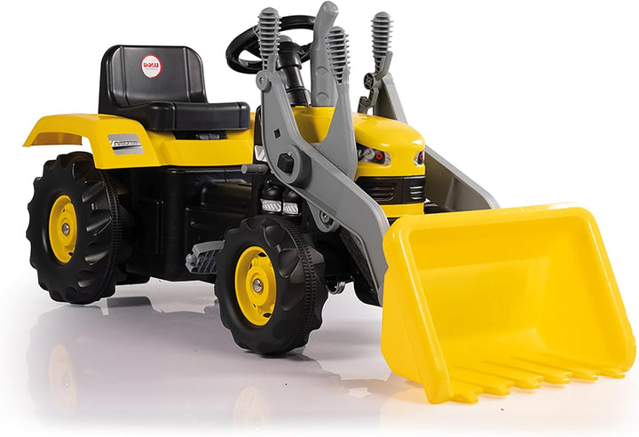 Unbekannt Dolu Pedaltraktor mit Bagger für Kleinkinder ab 3 Jahren, Kinder-Pedaltraktor mit Lernfunk