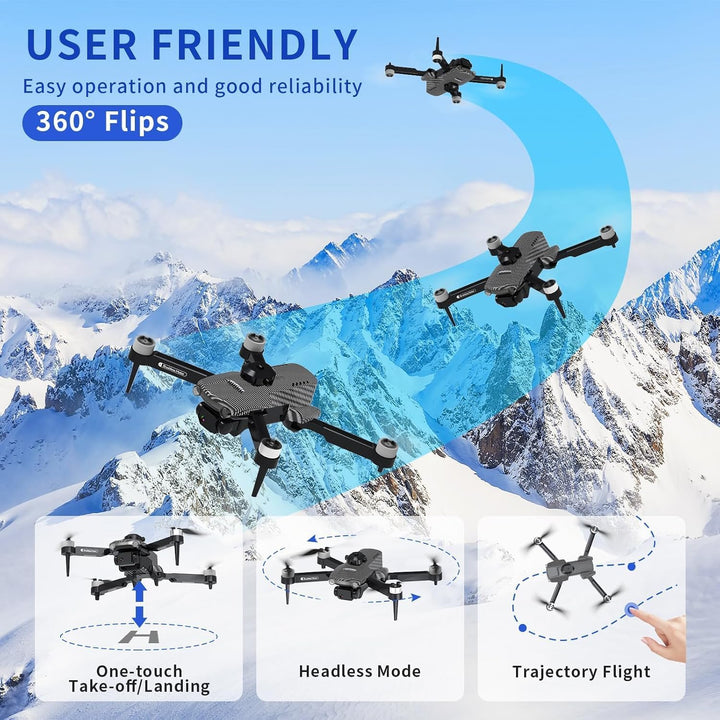 OBEST Drohne mit Kamera 4K für Erwachsene Anfänger, Faltbare WiFi FPV RC Drone mit Hinderniserkennun