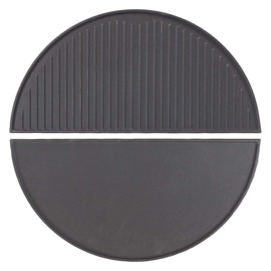Wiltec 2x Gusseisen Grillplatte 49,8 x 24,3 x 1,5 cm, Gusseisenplatte für Grill mit guter Hitzespeic