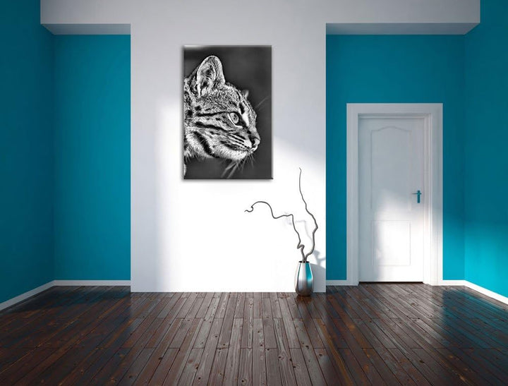 Pixxprint Bengalkatze im Profil als Leinwandbild/Grösse: 100x70 / Wandbild/Kunstdruck/fertig bespann