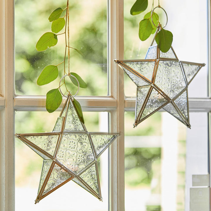 LOBERON® Windlicht 2er Set Kian, Sternenform, für Teelichter, Weihnachtsdekoration, Weihnachten, Mes