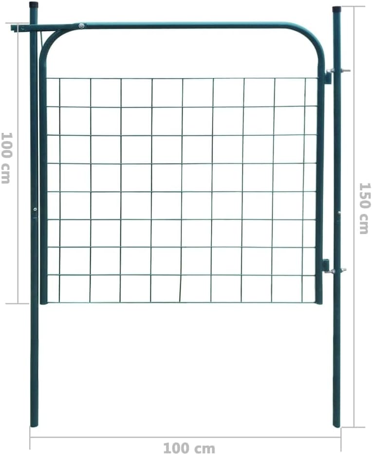 vidaXL Gartenzauntor Metallzauntor Stahl-Tor Tor-Paneel Tor 100 x 100 cm Grün, Grün