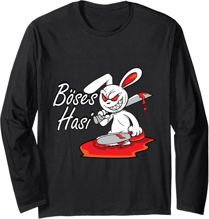 Böses Horror Hasi Lustiges Hasen Spruch Oster Geschenk Langarmshirt