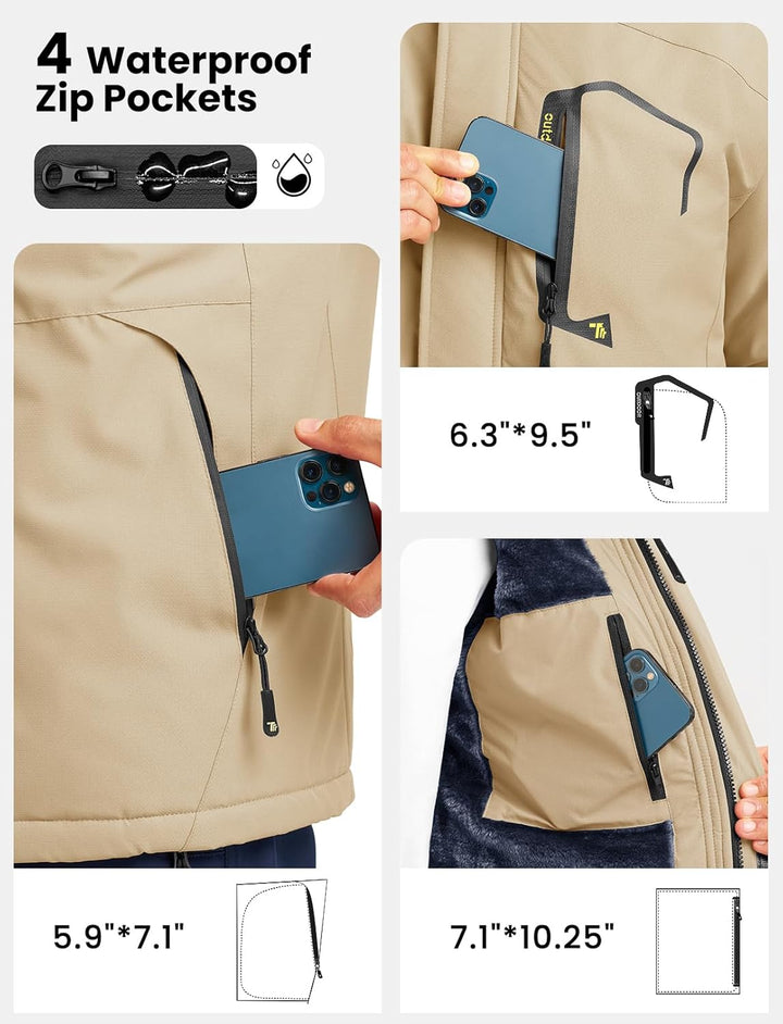 Herren Winter Fleecejacke Warm Jacke Softshelljacke Atmungsaktiv Outdoor Skijacke Winddichte Wasserd