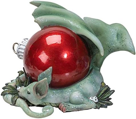 Pacific Giftware Drachenfigur Holiday Treasure by Amy Brown | Resin Figur Drache Weihnachten Bunt, B