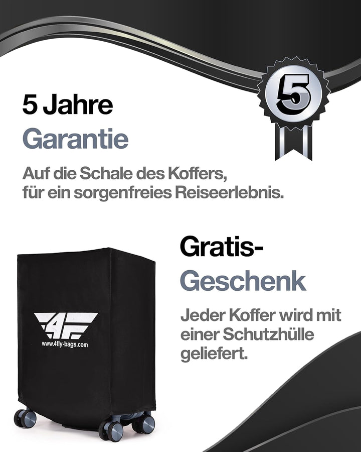 Leichter Hartschalen-Handgepäckkoffer M – 55×37×20 cm (35L), Kabinenkoffer mit TSA-Schloss, USB-Lade