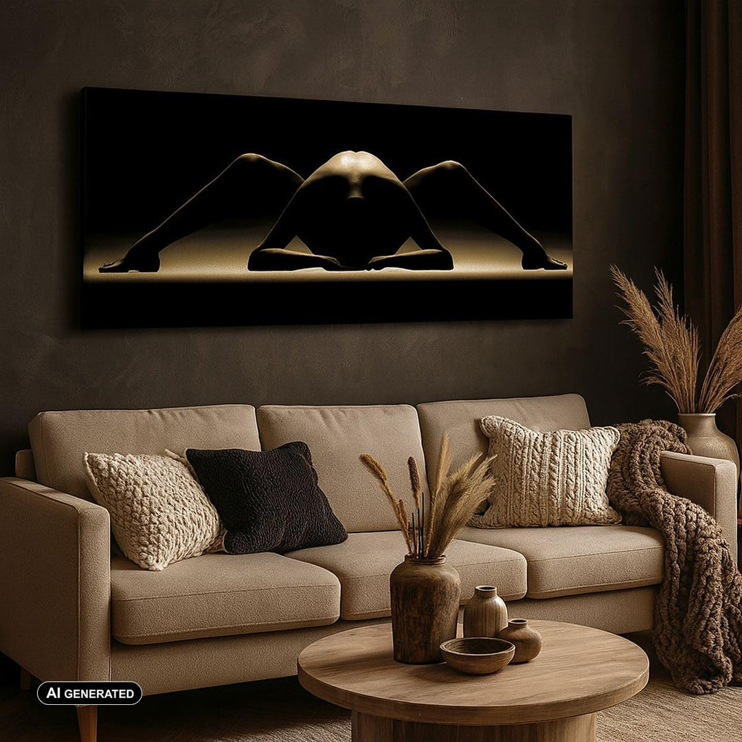Bilder auf Leinwand 100x40cm Leinwandbild Nackter Körper Modell künstlerische Pose Gross Wanddeko Bi