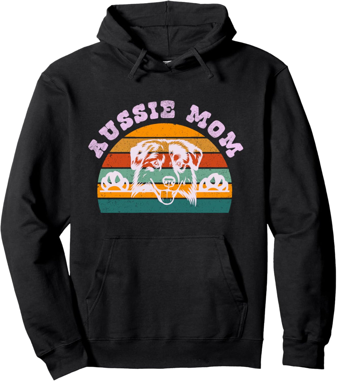 Aussie Mom Vintage Sunset Pullover Hoodie