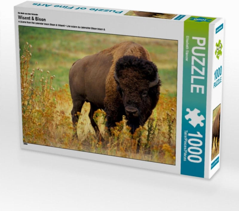 CALVENDO Puzzle Wisent & Bison 1000 Teile Lege-Grösse 64 x 48 cm Foto-Puzzle Bild von Elisabeth Stan