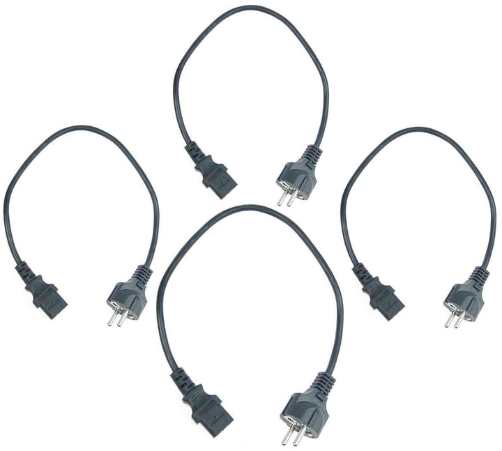 4 Stück Adam Hall 0,5 m Kaltgerätekabel Netzkabel schwarz 3 x 0,75 mm² CEE 7/7 - C13, K3PKD 0050 0,5