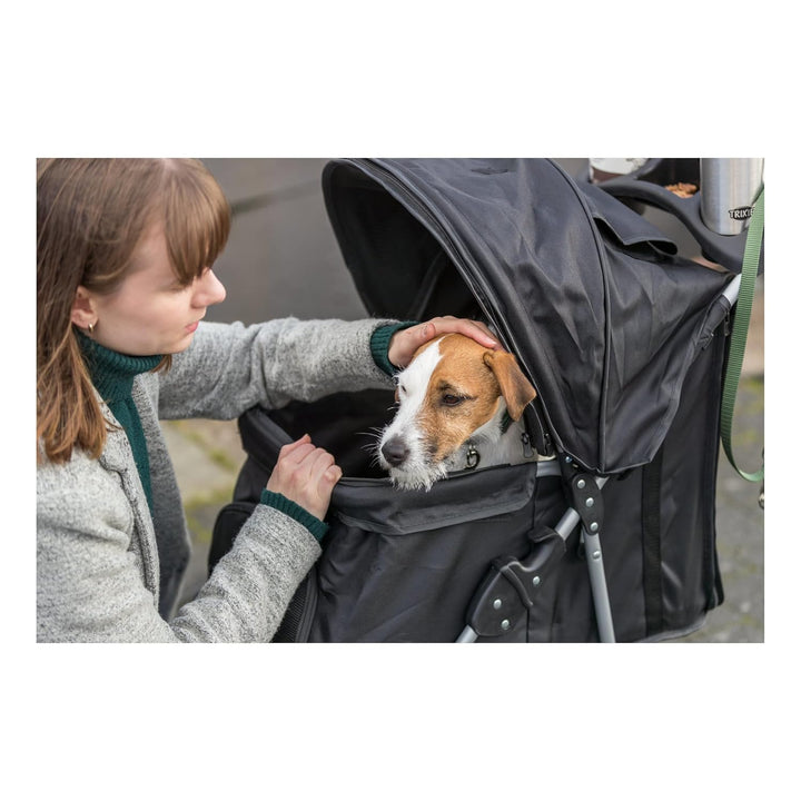 TRIXIE Buggy für Hunde, 47 × 100 × 80 CM, 4,6 kg - extra leicht, schwarz, bis 11 kg belastbar - 2895