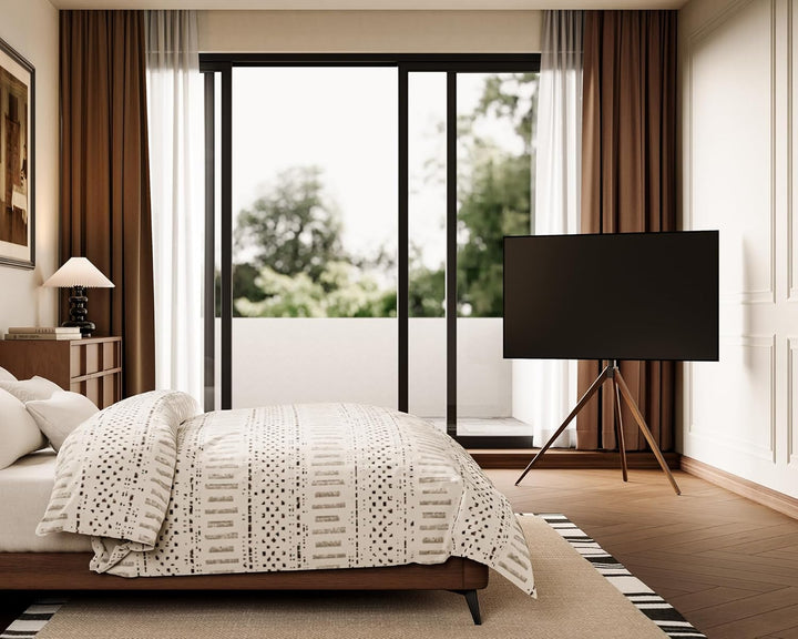 FITUEYES Design TV Ständer im Staffelei Design TV Standfuss für 43-65 Zoll Fernseher bis 40 KG TV St