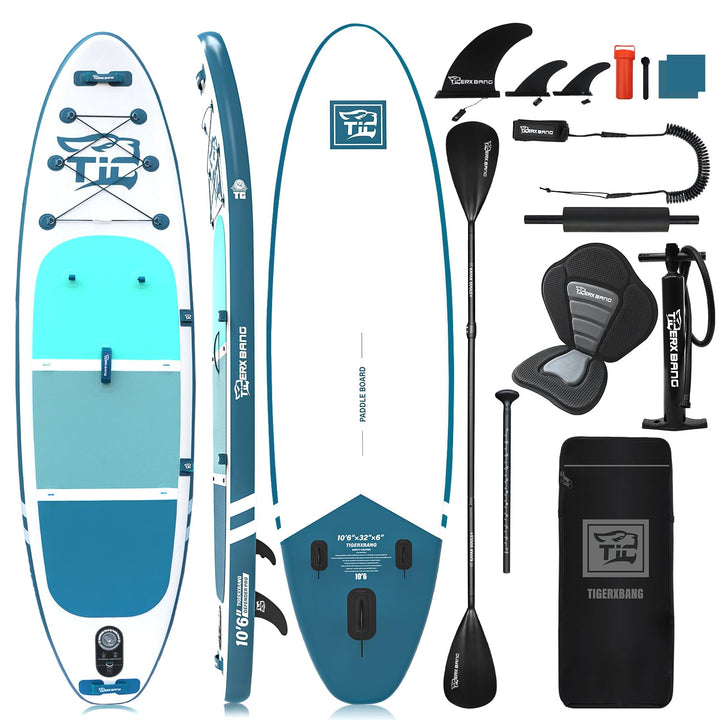 TIGERXBANG SUP Boards Stand Up Paddling Board, aufblasbare Paddle-Boards Defender-Pro-Kollektion Bla