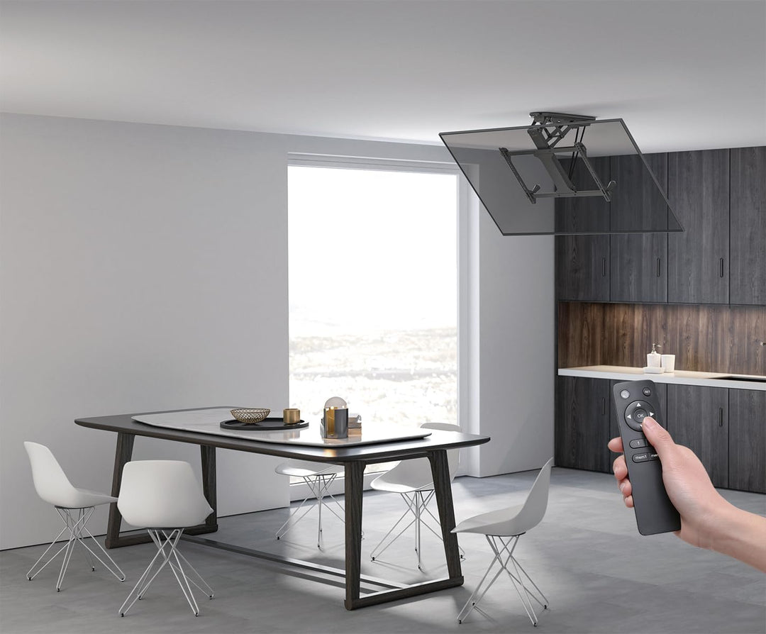 mywall HL 41ML TV-Deckenhalterung Deckenhalter Motorisiert Höhenverstellbar Schwenkbar Drehbar Schwa