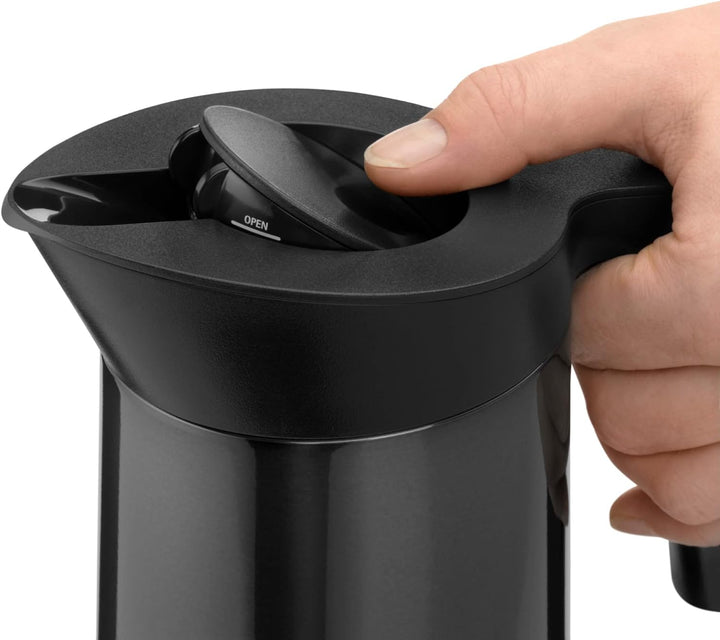 WMF Kineo doppelwandige Isolierkanne 0,6l, Thermoskanne Edelstahl mit Klick-Verschluss, Kaffeekanne