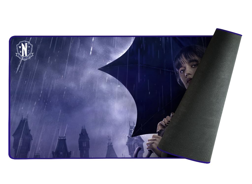 Konix Wednesday Gaming-Mauspad XXL 90 x 46 cm - Rutschfeste Mikrofaservliesoberfläche - Gummi - Rege
