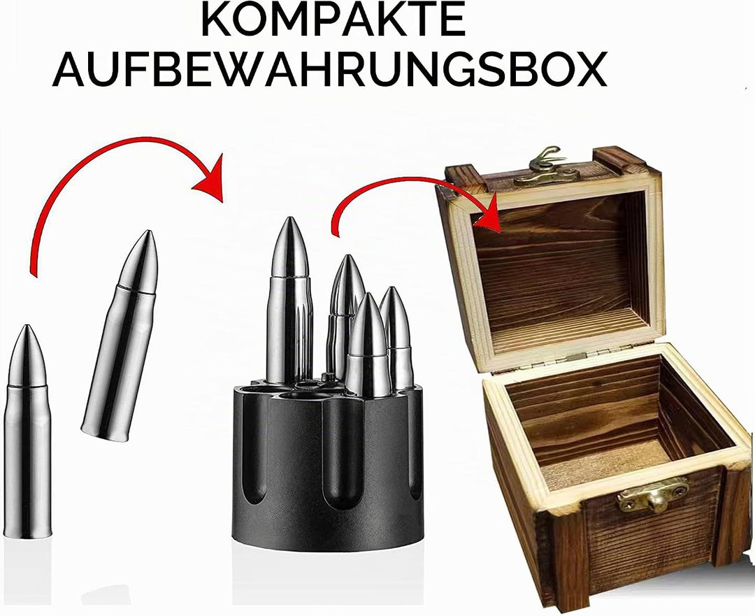 YUEMING Whiskey Steine Set Geschenke für Männer, Whisky-Geschenkset Whiskey Edelstahl Eiswürfel kann