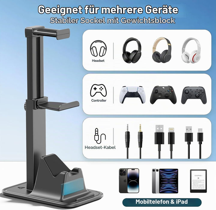 Controller Halter &amp; Headset Halterung, universeller Controller Ständer für Telefon/Headset/Gaming Co