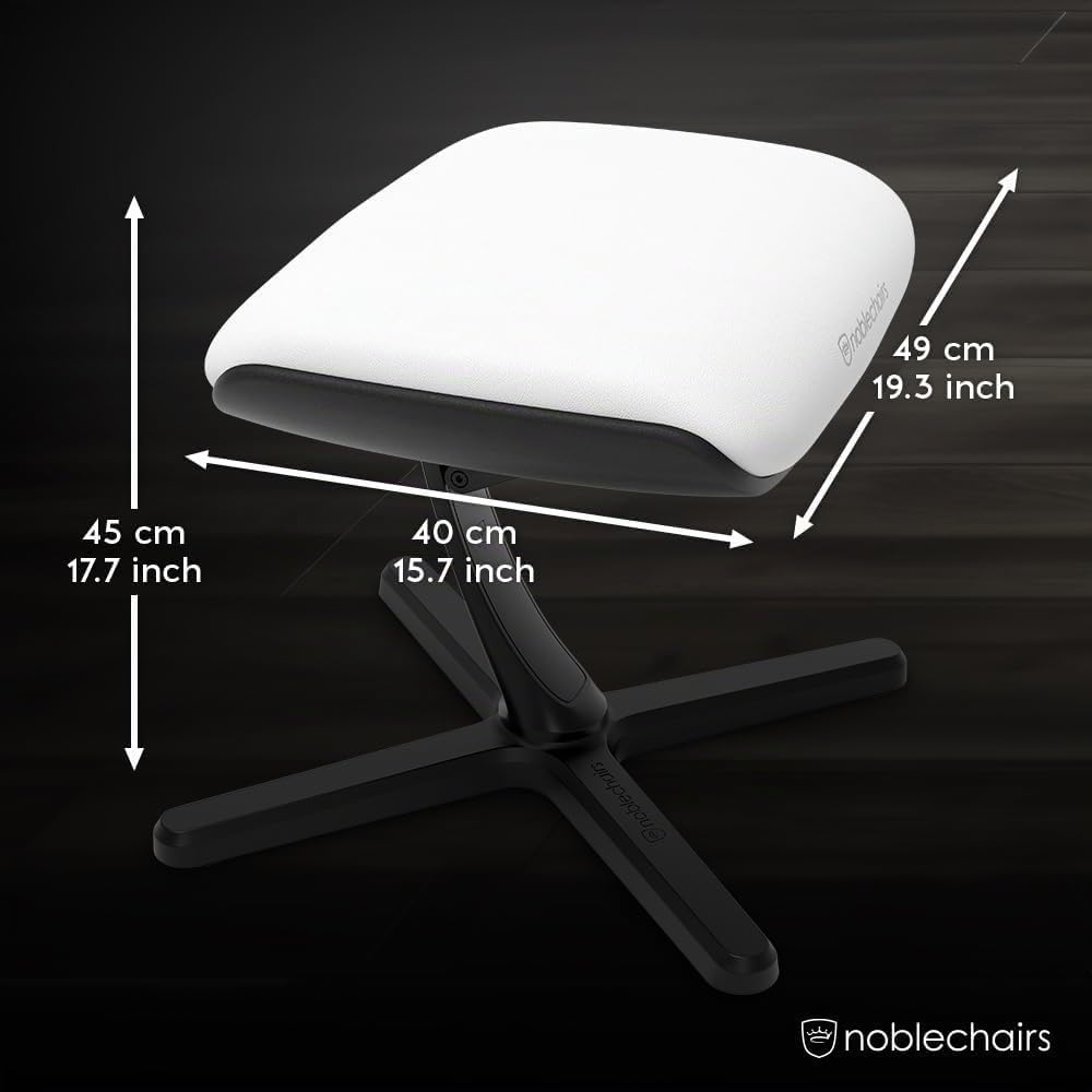 noblechairs Footrest V2.0, White Edition, 45-Grad Neigung, Premium Materialien, High-Tech Vinyl Bezu