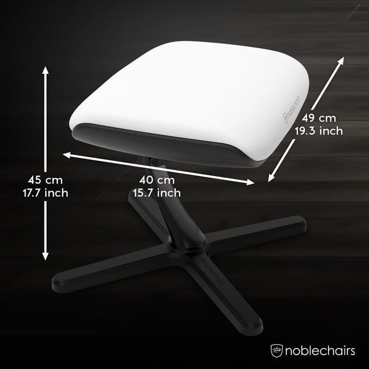 noblechairs Footrest V2.0, White Edition, 45-Grad Neigung, Premium Materialien, High-Tech Vinyl Bezu