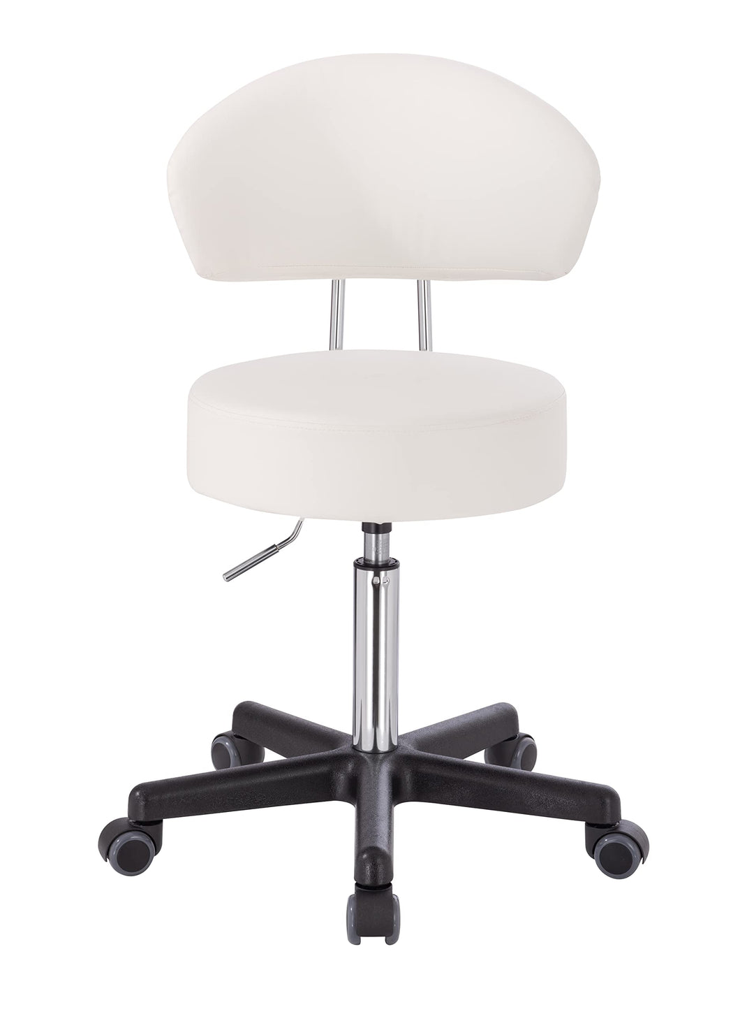 Profi Rollhocker XL mit Rückenlehne - grosse Sitzfläche - Sitzhöhe verstellbar bis über 70 cm - Arbe