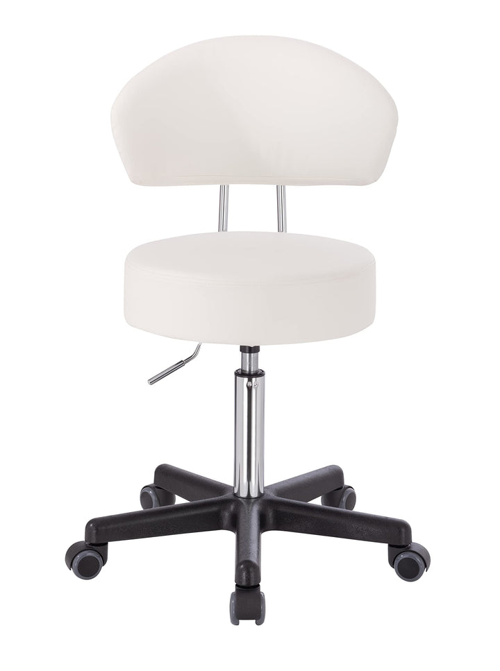 Profi Rollhocker XL mit Rückenlehne - grosse Sitzfläche - Sitzhöhe verstellbar bis über 70 cm - Arbe