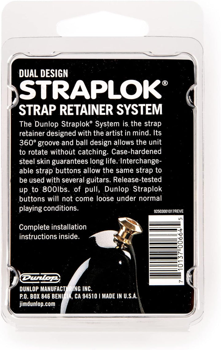 Straplok Jim Dunlop Dual Straplok Dual - Doré Sachet de 2 Doré Doré Dual, Doré Dual