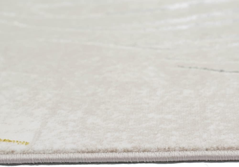 Teppich-Traum Designer Teppich Flur Wohn- & Schlafzimmer Palmenzweige Creme grau Gold Grösse 240x340