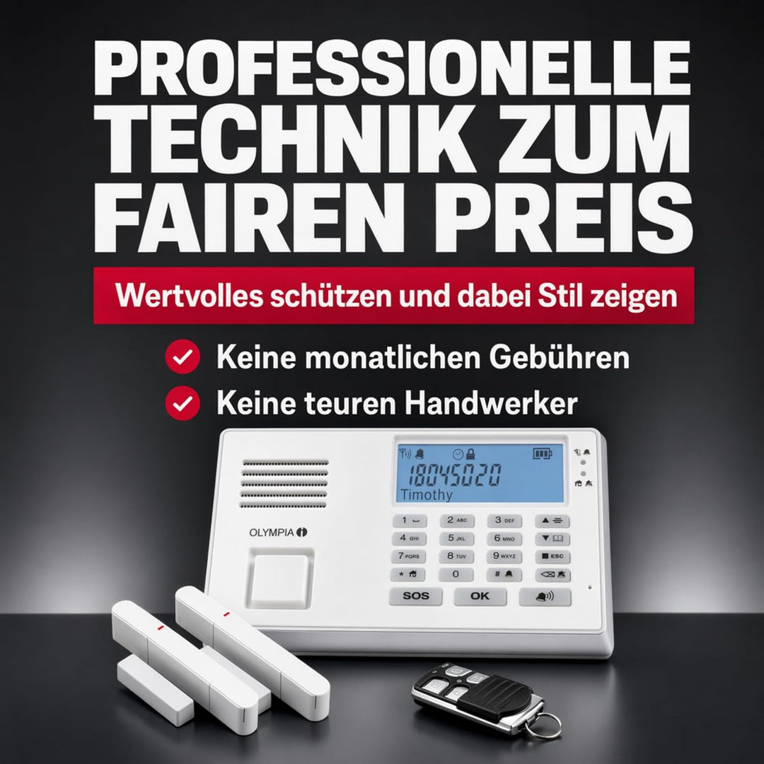 Olympia 5961 Protect 9035 Drahtlose GSM Alarmanlage mit Notruf und Freisprechfunktion, AppSteuerung
