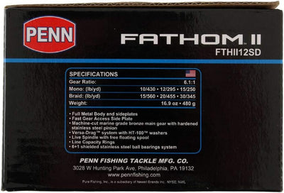 Penn FTHII12SD Fathom II Star Drag Reel, 7 BRG, 6.1:1, Rnd,430/10#