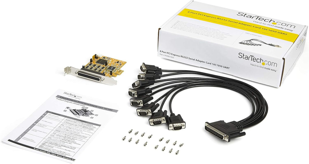 StarTech.com 8 Port PCI Express Karte - PCIe RS232 Erweiterungskarte - 16C1050 UART - Windows & Linu