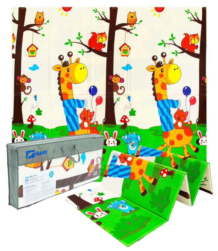 Humbi Thick 2-in-1 Lernmatte aus XPE-Schaum 200x180 (Tiere/Giraffen), Tiere/Giraffen