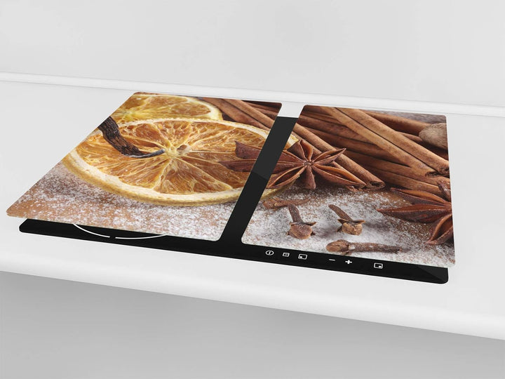 Küchenbrett aus Hartglas und Induktionskochplattenabdeckung – Schneideplatten SINGLE mit 60 x 52 cm