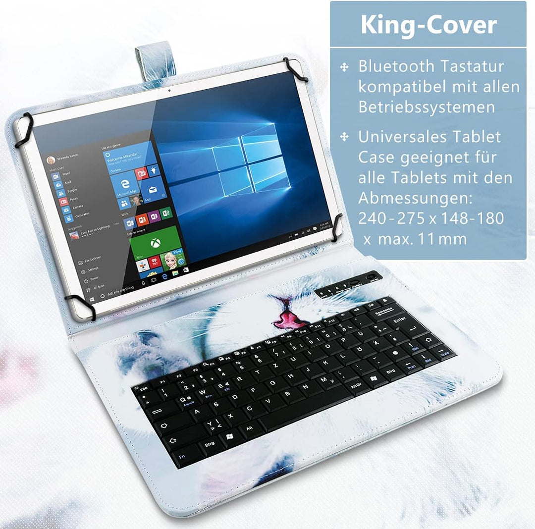 NAUCI Tablet Hülle kompatibel mit Nokia T21 T20 Tasche Tastatur Bluetooth Keyboard QWERTZ Schutzhüll