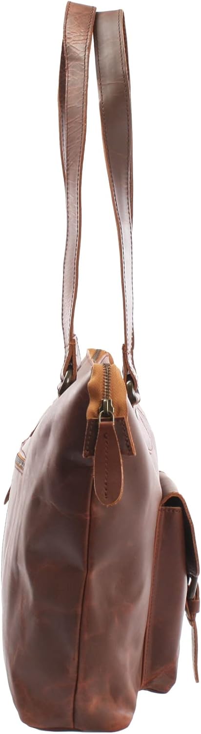 LECONI Shopper gross Henkeltasche Damentasche Rindsleder vintage Ledertasche Damen Schultertasche 38
