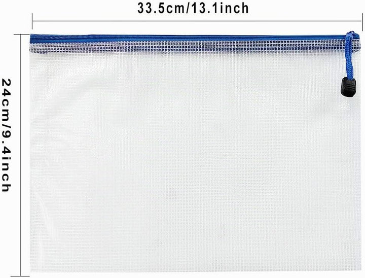 24PCS Plastic Wallets-Ordner - A4 Plastic Wallet-Dokumentordner Extra dicke Netz-Reissverschlusstasc