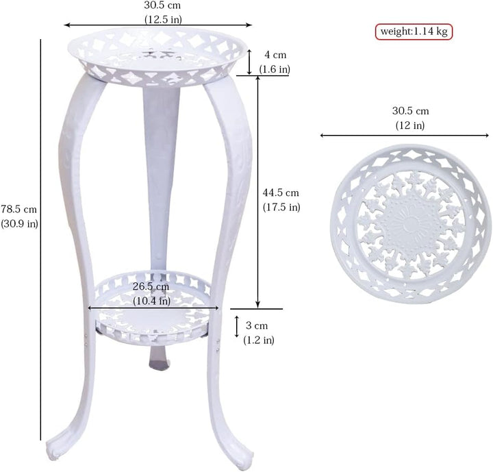 Cre Cra Pflanzenständer,2 Ebenen,für drinnen und draussen,Blumentopfhalter,Metall Blumenständer schw