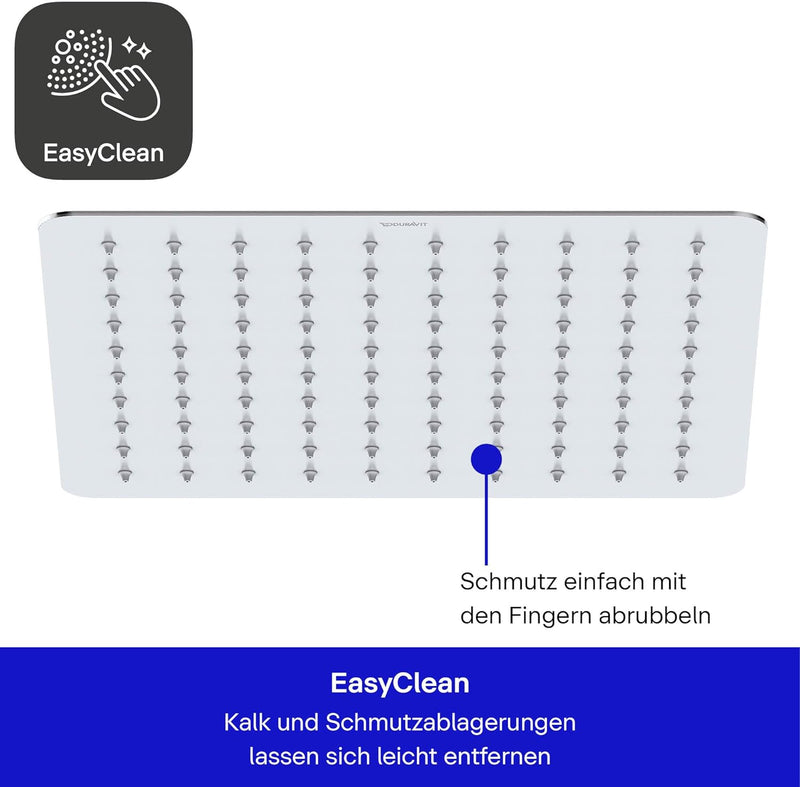 Duravit UV0660031010 Universal Duschkopf aus Edelstahl, Duschbrause mit Strahlart Rain, Duscharmatur