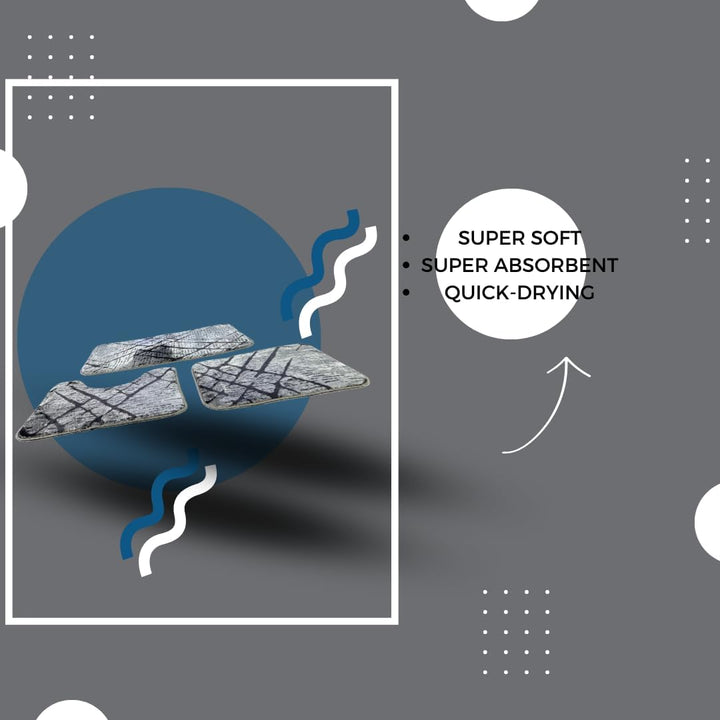 TA&MA Store-Badematten Set 3 teilig Badezimmerteppich rutschfest Badteppich Badvorleger maschinenwas