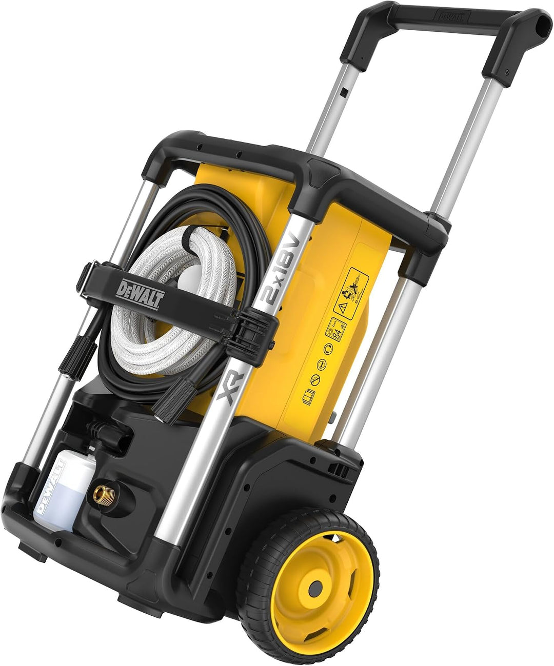 DEWALT 2X 18 Volt Akku-Hochdruckreiniger (bürstenloser Motor, Ansaugfunktion, 3 Druckeinstellungen,