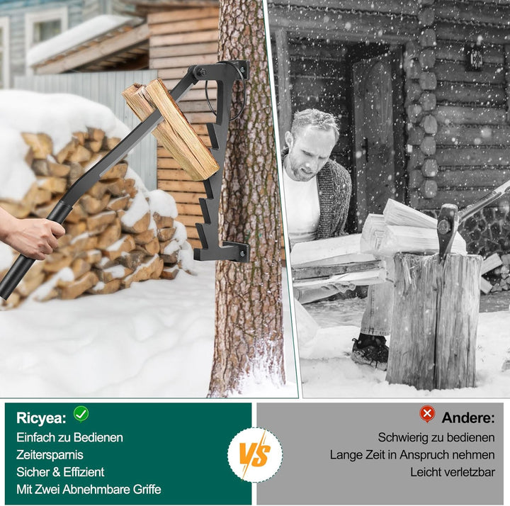 Holzspalter Manuell Wandhalterung Brennholzspalter für Weichhölzern Anzündspalter Wandmontage Handho